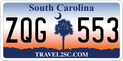 SC license plate ZQG553