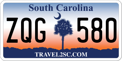 SC license plate ZQG580