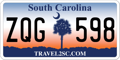 SC license plate ZQG598