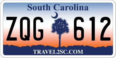 SC license plate ZQG612