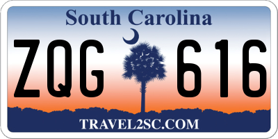 SC license plate ZQG616