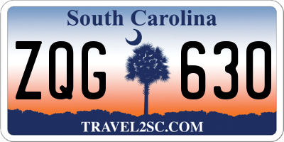 SC license plate ZQG630
