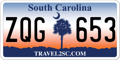 SC license plate ZQG653