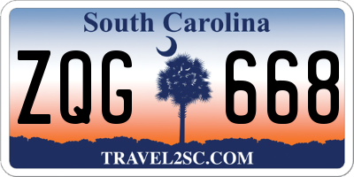 SC license plate ZQG668