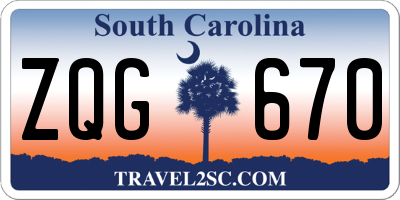 SC license plate ZQG670
