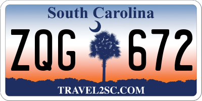 SC license plate ZQG672