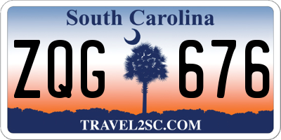 SC license plate ZQG676