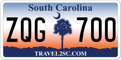 SC license plate ZQG700