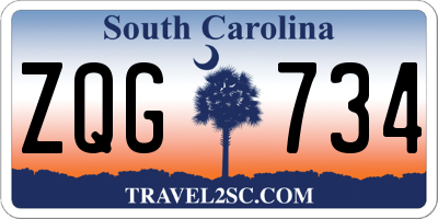 SC license plate ZQG734