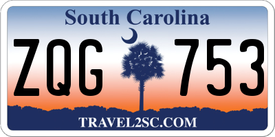 SC license plate ZQG753