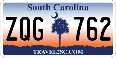 SC license plate ZQG762