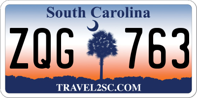 SC license plate ZQG763