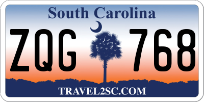 SC license plate ZQG768