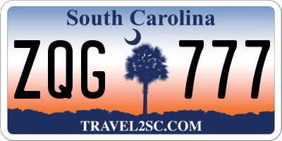 SC license plate ZQG777