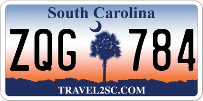 SC license plate ZQG784