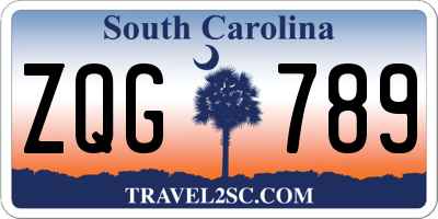 SC license plate ZQG789
