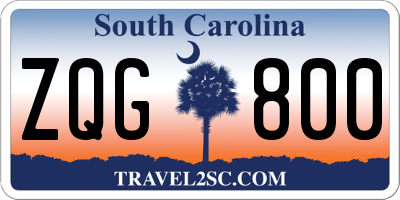 SC license plate ZQG800