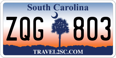 SC license plate ZQG803