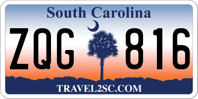 SC license plate ZQG816