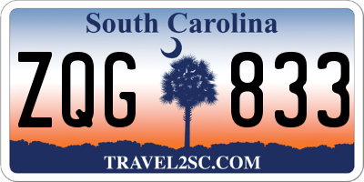 SC license plate ZQG833