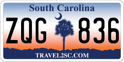 SC license plate ZQG836