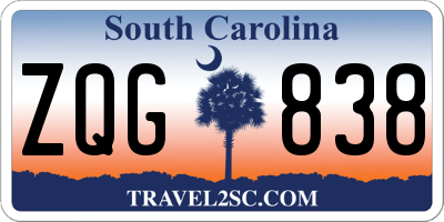SC license plate ZQG838