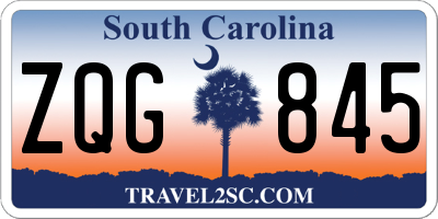 SC license plate ZQG845
