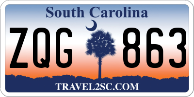 SC license plate ZQG863