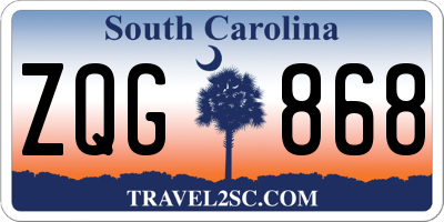 SC license plate ZQG868