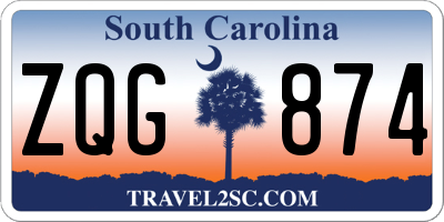 SC license plate ZQG874