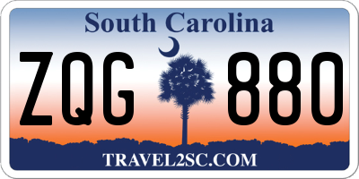SC license plate ZQG880