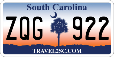 SC license plate ZQG922
