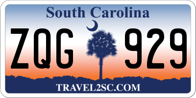 SC license plate ZQG929
