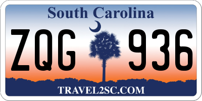 SC license plate ZQG936