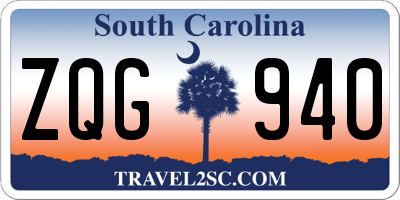 SC license plate ZQG940