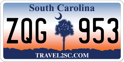 SC license plate ZQG953
