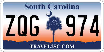 SC license plate ZQG974