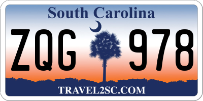 SC license plate ZQG978
