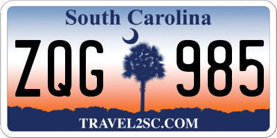 SC license plate ZQG985