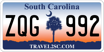 SC license plate ZQG992