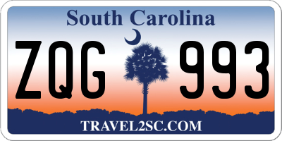 SC license plate ZQG993