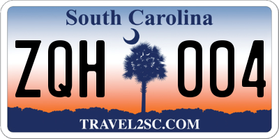 SC license plate ZQH004