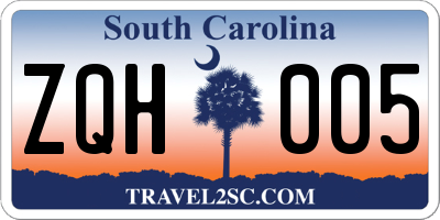 SC license plate ZQH005