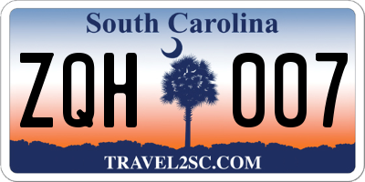 SC license plate ZQH007