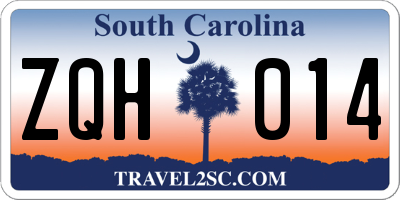 SC license plate ZQH014