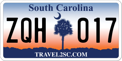 SC license plate ZQH017
