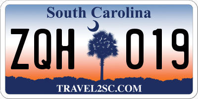 SC license plate ZQH019