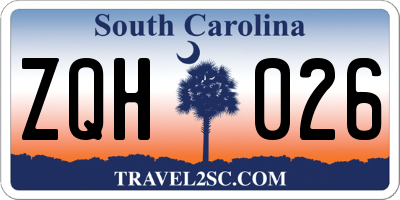 SC license plate ZQH026