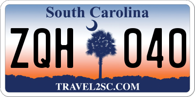 SC license plate ZQH040