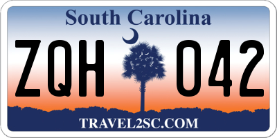 SC license plate ZQH042